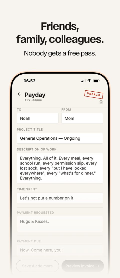 Payday send screen