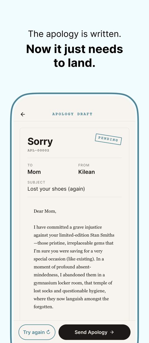 Sorry screen 5